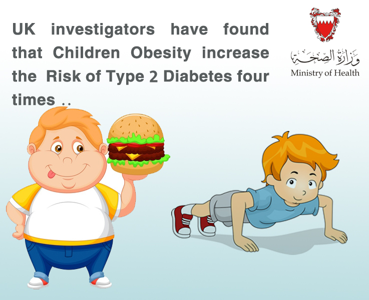 UK investigators have found that Children Obesity increase the  Risk of Type 2 Diabetes four times