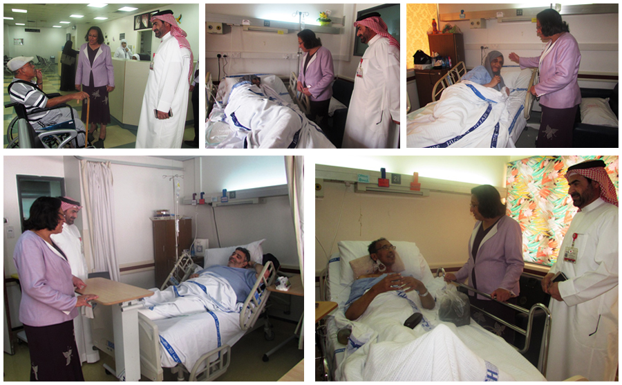 اطمأنت خلالها على صحة السيدة المعنفة زهراء صبحي - سعادة وزيرة الصحة تقوم بزيارة تفقدية للمرضى في مجمع السلمانية الطبي