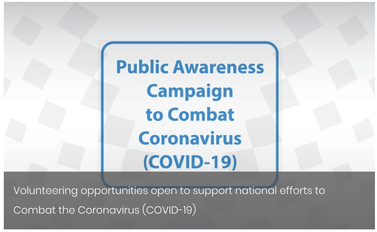 Volunteering opportunities open to support national efforts to Combat the Coronavirus (COVID-19)