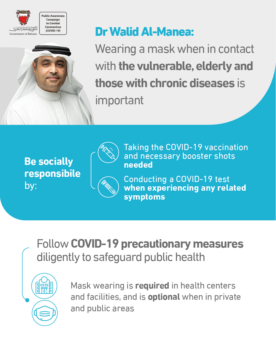 Dr Al Manea highlights the importance of following COVID-19 precautionary measures